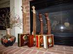 Front view of family of ukuleles