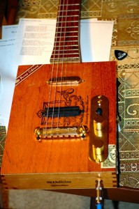 6 string cigar box guitar bridge details for alex